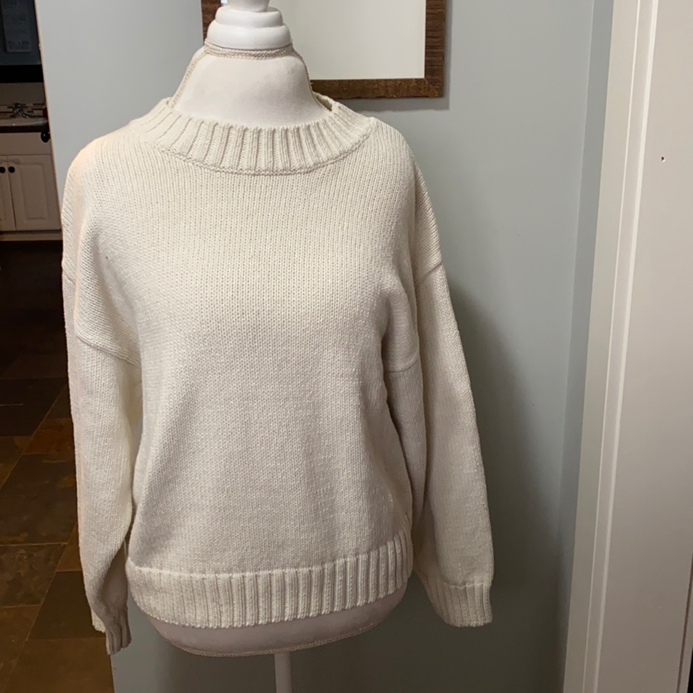 Cream Oversized Knit Sweater Size XL